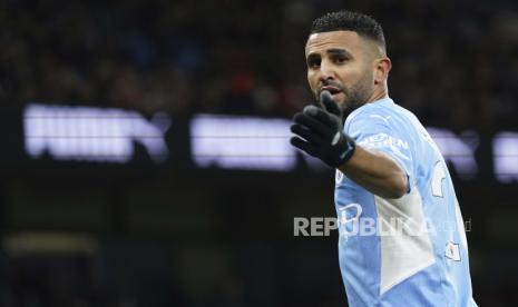 Pemain Manchester City Riyad Mahrez 