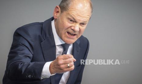 Kanselir Jerman Olaf Scholz menyebut Presiden Putin takut percikan demokrasi. Ilustrasi.