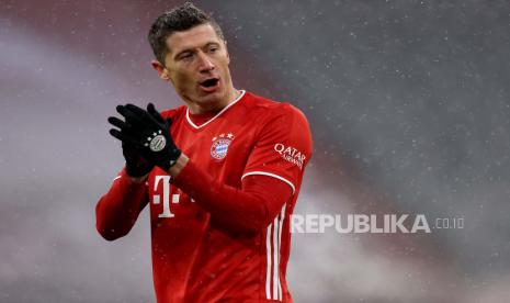 Striker Bayern Muenchen Robert Lewandowski.