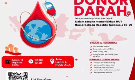 Peringati HUT ke 79 RI, Pemkot Depok Ingatkan Masyakarat Pasang Bendera dan RSUD ASA Gelar Donor Darah