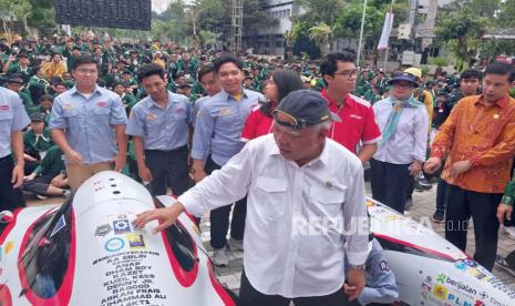 Menteri PUPR Basuki Hadimuljono di Fakultas Teknik Universitas Gadjah Mada (UGM), Sleman, Kamis (3/8/2023). 