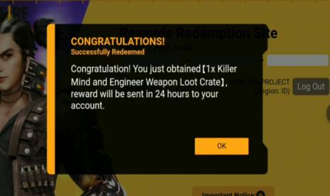 Kode Redeem Free Fire Killer Mind FF Terbaru