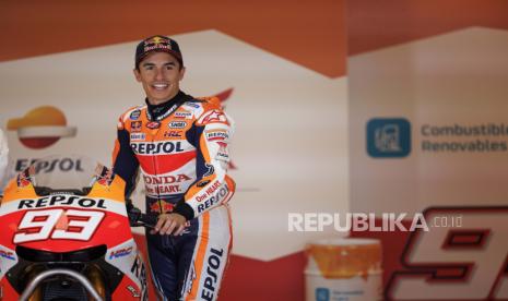 Pembalap MotoGP asal Spanyol Marc Marquez dari tim Repsol Honda.