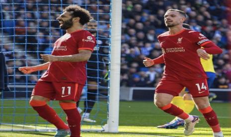 Liverpool vs Brighton, Luis Diaz dan Mo Salah jadi pahlawan The Reds