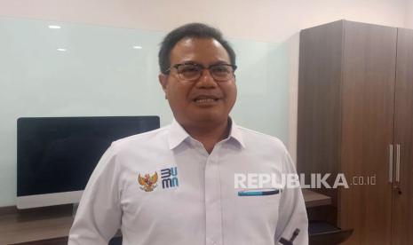 Sekretaris Kementerian BUMN Rabin Indrajad Hattari di ruang media Kementerian BUMN, Jakarta, Senin (10/6/2024).