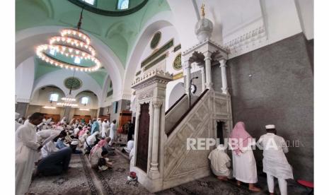 Mimbar Masjid Quba di Madinah, Arab Saudi.