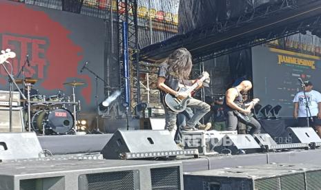 Suasana hari kedua Festival Hammersonic di Ancol, Jakarta Utara, Ahad (19/3/2023)