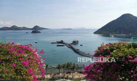 Pemandangan dari AYANA Komodo Waecicu Beach yang akan menjadi tempat kegiatan  KTT ASEAN ke-42 yang berlangsung di Labuan Bajo, Provinsi Nusa Tenggara Timur (NTT), pada 9-11 Mei 2023.