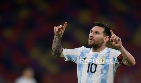 Bintang Argentina Lionel Messi.