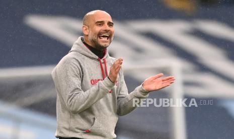 Pelatih Manchester City Pep Guardiola.