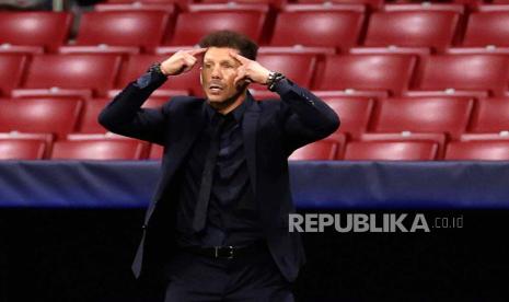  Pelatih Atletico Madrid Diego Simeone.