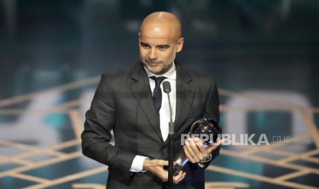 Pelatih Manchester City Josep Guardiola. 