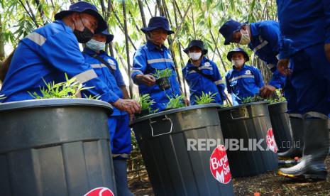 Petugas Gorong-Gorong dan Kebersihan (Gober) memeriksa kangkung dan lele yang ditanam dalam ember saat Gebyar Buruan Sae (Pekarangan Sehat, Alami, Ekonomis) 2021, di Saung Angklung Ujo, Kota Bandung, Kamis (9/9). Hingga saat ini penerapan Buruan Sae telah mencapai 190 kelompok di 111 kelurahan. Di harapkan program urban faming tersebut dapat mewujudkan ketahanan pangan dan mengatasi permasalahan sampah.