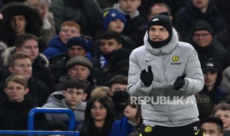 Pelatih Chelsea Thomas Tuchel bereaksi pada pertandingan semifinal leg pertama Piala Carabao (Piala Liga) Inggris antara Chelsea dan Tottenham Hotspur di London, Inggris, Kamis (6/1/2022) dini hari WIB. Chelsea menuju markas Tottenham untuk bertarung pada leg kedua semifinal Piala Liga pada Kamis (13/1/2022) dini hari WIB.