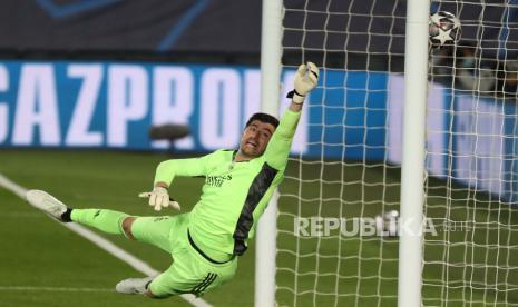 Penjaga gawang Real Madrid Thibaut Courtois.