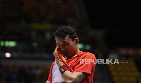 Pebulu tangkis tunggal putra Indonesia, Jonatan Christie alias Jojo.