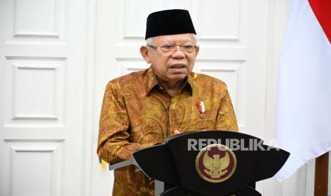 Wakil Presiden RI, KH Ma’ruf Amin, saat pidato ucapan selamat Hari Raya Idul Fitri 1445 H, Selasa (9/4/2024).