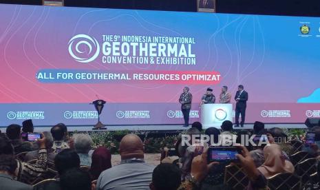 Wakil Presiden KH Maruf Amin saat membuka acara The 9TH Indonesia International Geothermal Convention and Exhibition (IIGCE) 2023 di Jakarta Convention Center (JCC), Jakarta, Rabu (20/9/2023). 