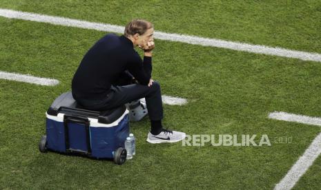 Pelatih PSG Thomas Tuchel saat final Liga Champions UEFA antara Paris Saint-Germain dan Bayern Munich di Lisbon, Portugal, 23 Agustus 2020.