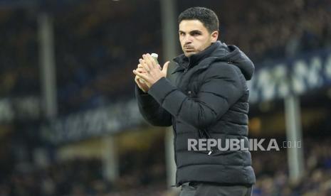 Manajer Arsenal Mikel Arteta dalam sebuah laga Liga Primer Inggris. Teranyar, Arsenal menang 4-1 atas Leeds United, Ahad (19/12) dini hari WIB.