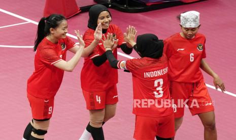 Tim sepak takraw putri Indonesia di Asian Games 2022 Hangzhou, Cina.