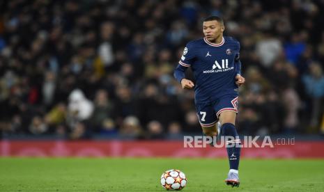 Penyerang Paris Saint-Germain (PSG) Kylian Mbappe. Menurut Kylian Mbappe, gelar juara untuk tim seperti PSG adalah segalanya.