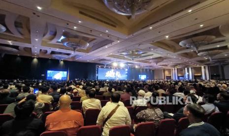 Suasana acara Amazing Muharram 12 saat Ustaz Abdul Somad berceramah di The Ritz-Carlton Jakarta Pacific Place, Ahad (20/8/2023). 