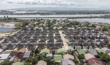 Foto udara proyek pembangunan rumah subsidi. (Ilustrasi)