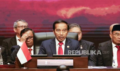  Presiden Joko Widodo (Jokowi) membuka ASEAN-Indo-Pacific Forum (AIPF) di Hotel Mulia, Senayan, Jakarta, Selasa (5/9/2023).