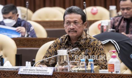 Menteri Kelautan dan Perikanan Sakti Wahyu Trenggono. Kementerian Kelautan dan Perikanan (KKP) Republik Indonesia berhasil meraih Top GPR Award 2022 dalam ajang Government Public Relations (GPR) Institute secara virtual, Rabu (31/8/2022). 