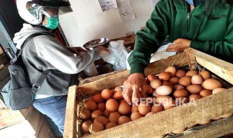 Pembeli memilih telur ayam ras di agen penjual telur Ngasem, Yogyakarta, Senin (12/12/2022). Harga telur ayam ras di tingkat agen turun sedikit menjadi Rp 29 ribu per kilogram dibanding pekan lalu di kisaran Rp 30 ribu per kilogram. Sedangkan di tingkat pedagang eceran harga telur ayam ras sempat mencapai Rp 32 ribu per kilogram. Tingginya permintaan terlur ayam ras jelang libur Nataru menjadi alasan pedagang menaikkan harga.