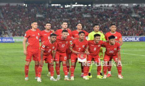 Pemain timnas Indonesia saat pertandingan Kualifikasi Piala Dunia 2026 melawan Vietnam di Stadion Gelora Bung Karno, Senayan, Jakarta, Kamis (21/3/2024).