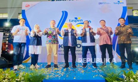 Launching logo HUT ke-60 PT Taspen, dengan tajuk Greater with Great Team, Jumat (31/3/2023). 