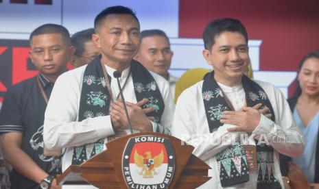 Pasangan calon gubernur dan wakil gubernur DKI Jakarta, Dharma Pongrekun-Kun Wardana Abyoto.