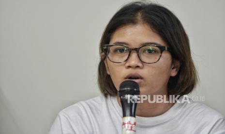 Kordinator KontraS  Fatia Maulidiyanti. Komnas Perempuan mendorong kasus Fatia diselesaikan melalui restorative justice.