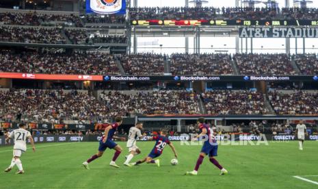 Jalannya laga pramusim Barcelona vs Real Madrid, Ahad (30/7/2023). 