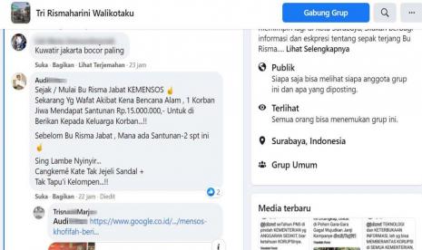 Bantuan sosial bencana mensos