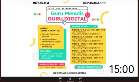 Republika Kembali Gelar Workshop Online Guru Menulis