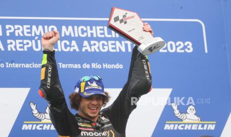 Pembalap Italia Marco Bezzecchi dari Mooney VR46 Racing.