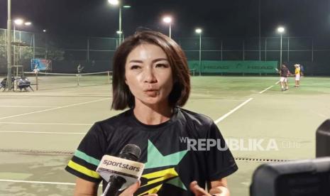 Legenda Tenis Indonesia Wyenne Prakusya pada Final Master Pigeon WTA Series 2023, di ACS Jakarta, Ahad (12/11/2023) malam WIB. 