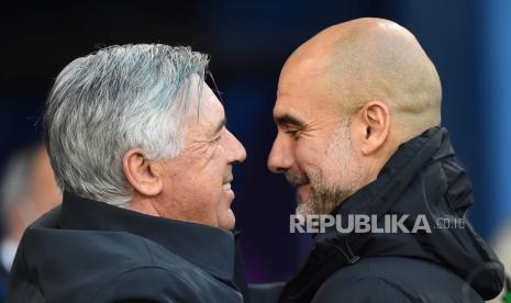  Pelatih Real Madrid Carlo Ancelotti (kiri) dan pelatih Manchester City Pep Guardiola akan bertemu mantan tim asuhannya di perempat final LIga Champions musim ini. Undian perempat final Liga Champions mempertemukan Madrid dengan Chelsea, sementara Man City berhadapan dengan Bayern Munchen.