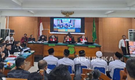 Sidang perdana PK yang diajukan oleh enam terpidana kasus Vina digelar di Pengadilan Negeri Cirebon, Rabu (4/9/2024). 