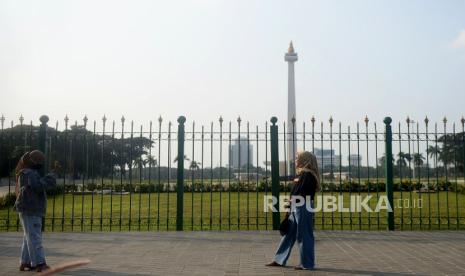 Monumen Nasional (Monas), Jakarta (ilustrasi). Penambahan kasus Covid-19 harian di Jakarta kembali memecahkan rekor dengan 5.582 kasus baru pada Ahad (20/6).