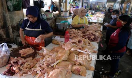 Pedagang ayam potong 