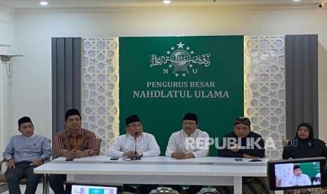 Chairman of PBNU Yahya Cholil Staquf or Gus Yaqut held a press conference at PBNU Office, Central Jakarta on Tuesday (16/7/2024) regarding the visit of five NU activists to Israel.