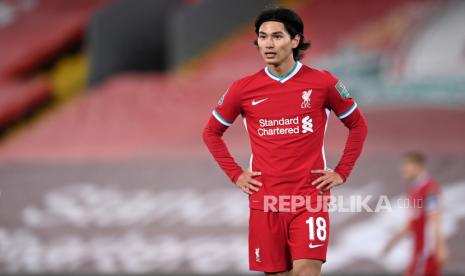 Gelandang serang Liverpool asal Jepang, Takumi Minamino.