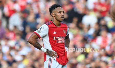 Striker Arsenal, Pierre Emerick Aubameyang. Aubameyang semakin tersingkirkan dari skuad Arsenal.