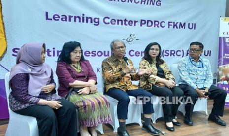 Fakultas Kesehatan Masyarakat Universitas Indonesia (FKMUI) meluncurkan platform edukasi kesehatan atau learning center PDRC dan pendirian pusat riset dan pengabdian masyarakat atau Stunting Resource Center (SRC) di Depok, Kamis (23/11/2023). 