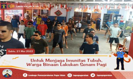 Kegiatan Senam Pagi Rutin di Lapas Pagar Alam