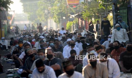  Kota Yogyakarta belum menyusun protokol Covid-19 tempat ibadah. Ilustrasi sholat Idul Fitri di Masjid Jogokariyan Yogyakarta.